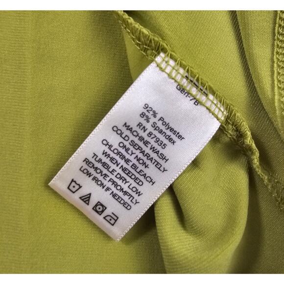 Susan Graver size Small (measures big) bright neon green career casual top EUC - Picture 5 of 8
